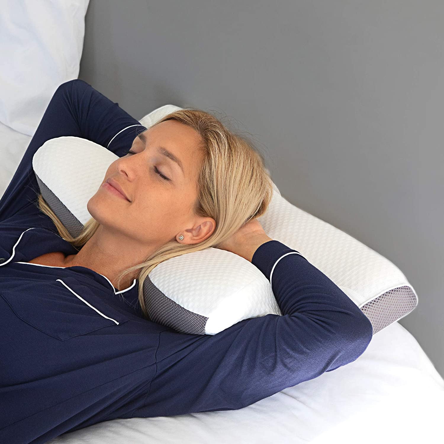 Cervical Memory Foam Pillow for Neck and Shoulder Pain Relief – Ergonomic, Orthopedic Pillow for Side, Back, Stomach Sleepers - Contour Pillows for Sleeping Support - Free Sleeping Mask